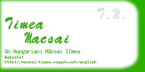 timea macsai business card