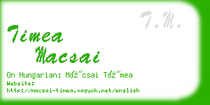timea macsai business card